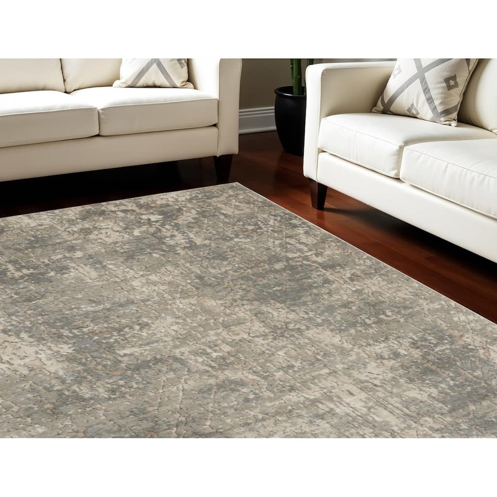Power Loomed Abstract Modern Durable Area Rug - 142' X '106' X '0.32