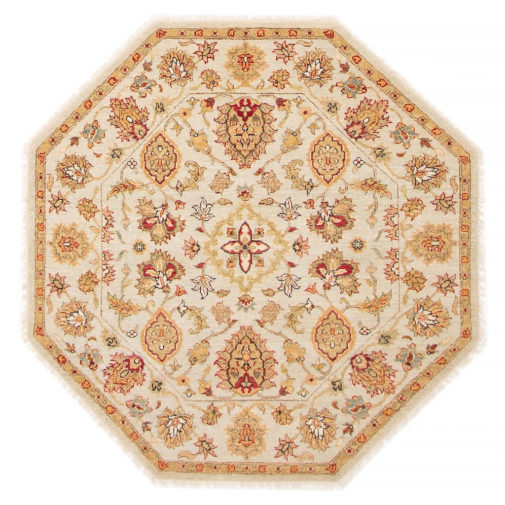 ECARPETGALLERY Hand-knotted Jamshidpour Light Blue Wool Rug - 4'0 x 4'0