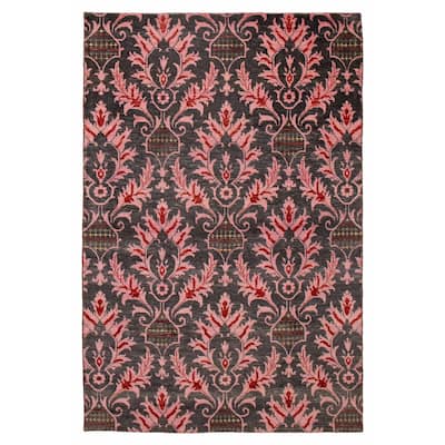 ECARPETGALLERY Hand-knotted Mystique Dark Grey Wool Rug - 6' 5" x 9' 7"
