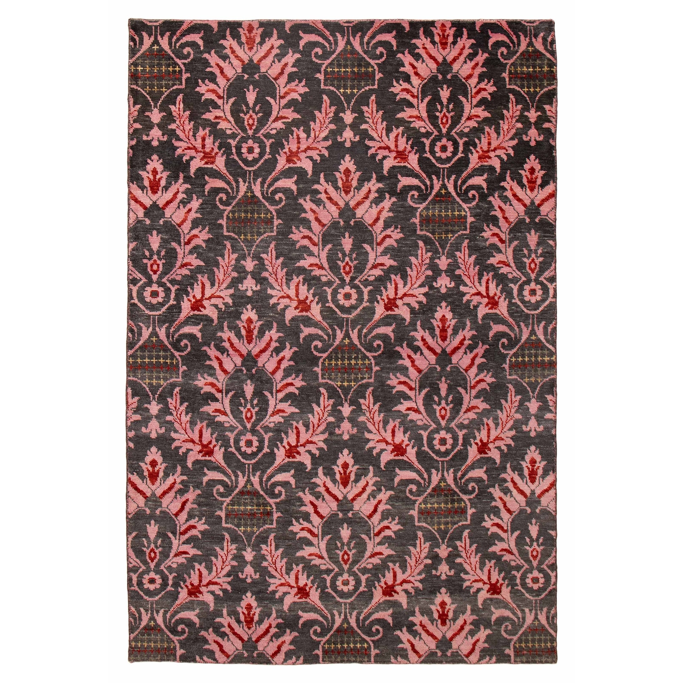 ECARPETGALLERY Hand-knotted Mystique Dark Grey Wool Rug - 6' 5" x 9' 7"