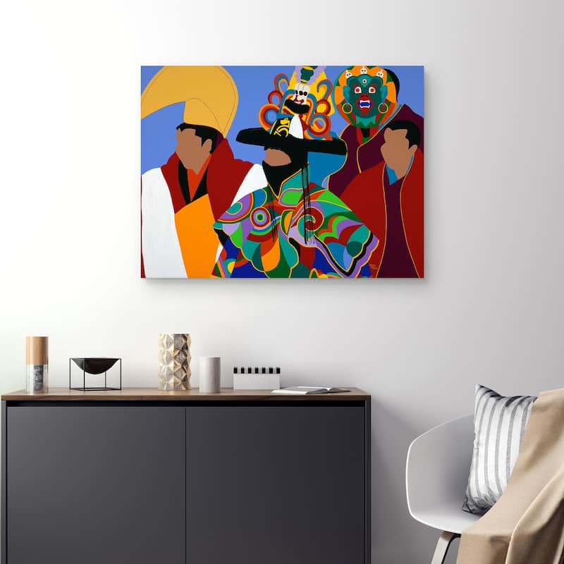 Tibetan Monks Cham Dancer by Synthia SAINT JAMES Canvas Art Print