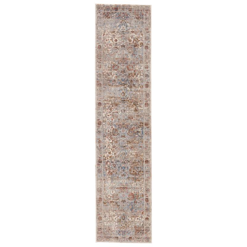 Varian Medallion Gray/ Multicolor Area Rug - 2'5"X10'