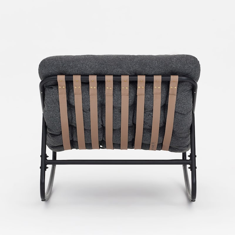 Outdoor Patio Scoop Rocking Lounge Chair with Cushions