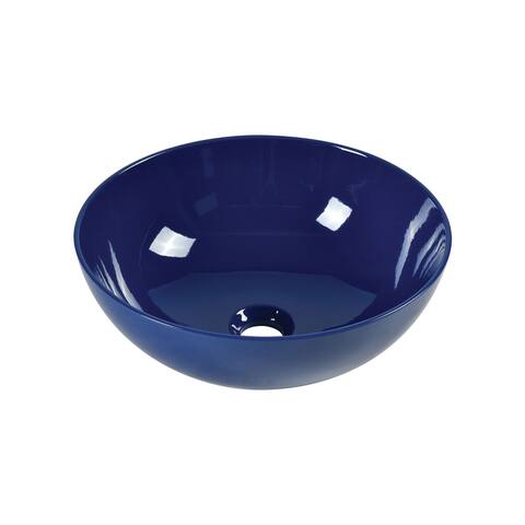Round, ceramic vessel sink