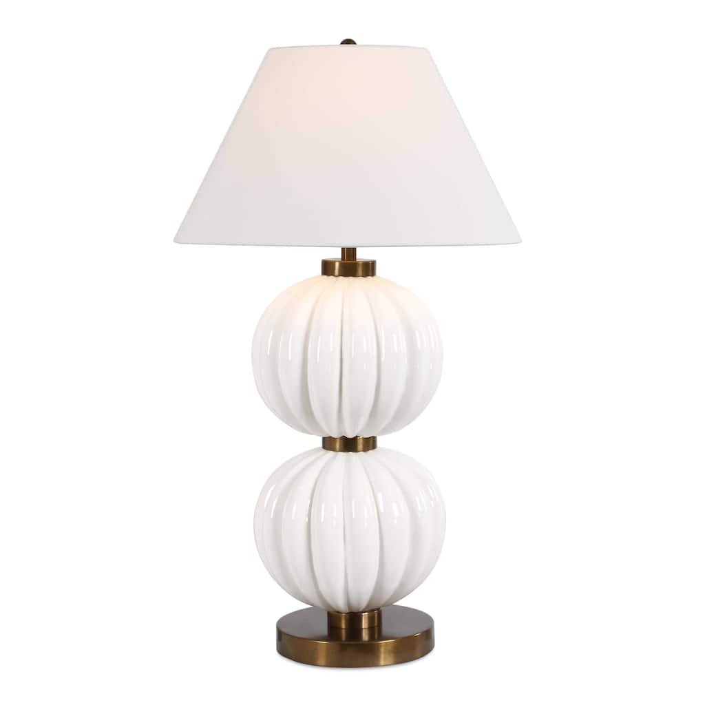 Uttermost Irena White Sphere Table Lamp - 22.00" W x 38.50" H x 22.00" D