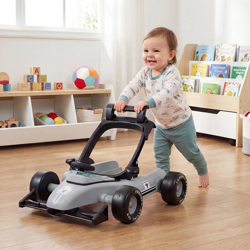 Gymax 4-in-1 Baby Push Walker Activity Center w/3-Level Adjustable