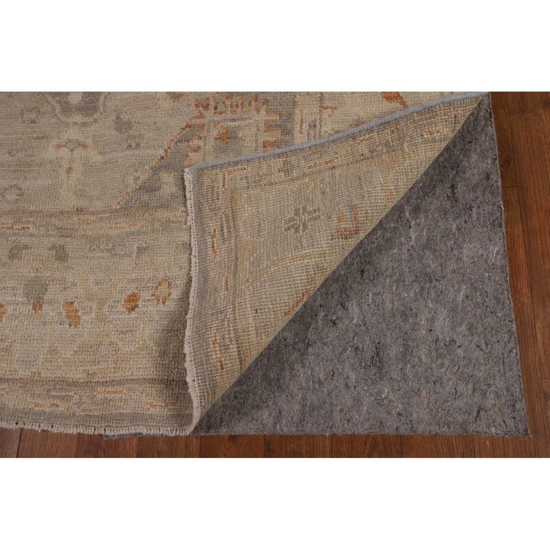 Vegetable Dye Oushak Turkish Rug Handmade Oriental Beige Wool Carpet - 5'11"x 8'8"