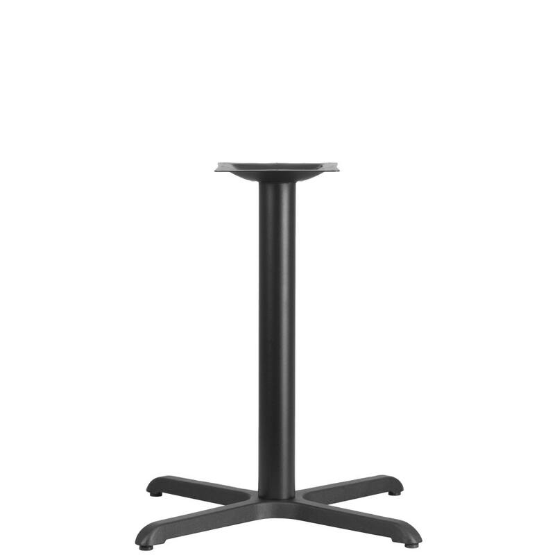 30" x 30" Restaurant Table X-Base with 3" Dia. Table Height Column - 30"D x 30"W x 28"H - Black