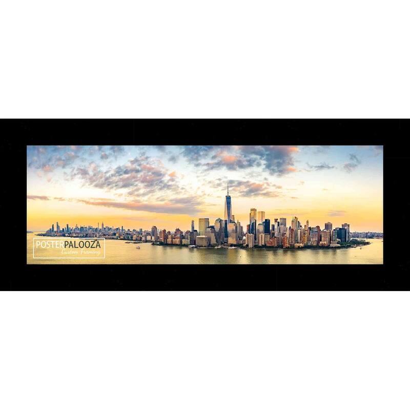 Panoramic or Puzzle Lacquer Black Complete Wood Panoramic Frame with UV