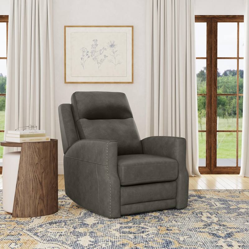 Maxwellton Cedar Power Gliding Recliner with Power Headrest and Lumbar by Flexsteel - Cinder