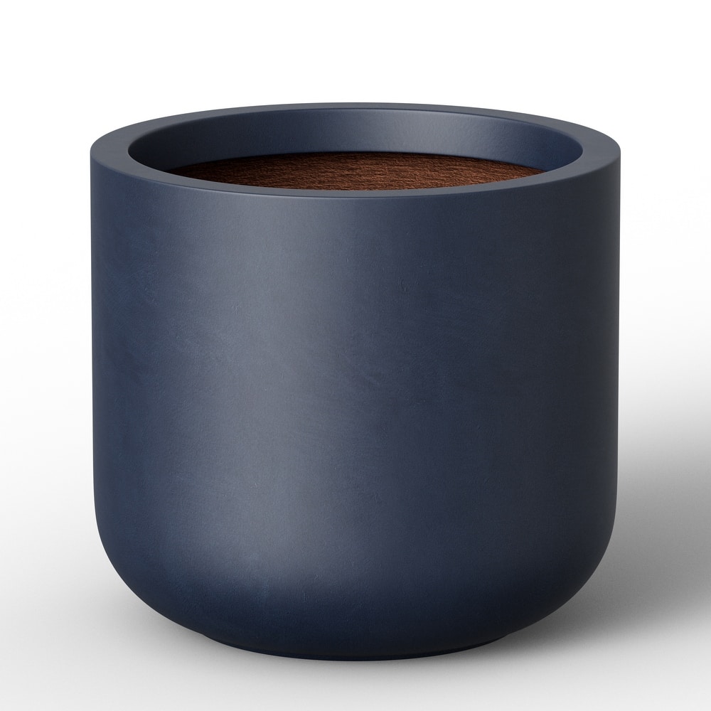 Concrete Round Planter with Enhanced Interior Outdoor Indoor Pot with Drainage Holes