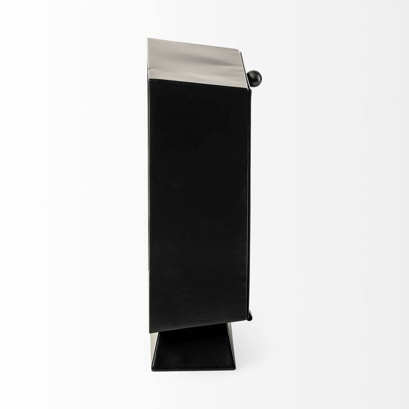 HomeRoots 11" Black Fabric Table Clock - 4.25' X '10.75' X '9.25