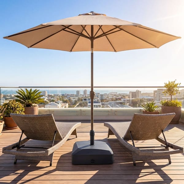 2.5 patio umbrella stand 20 lb Round Resin Concrete Base D2 3/16" giving you the flexibility to dial in stability based on your setup Patio Umbrella Base 19.3'' Half