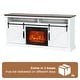 preview thumbnail 10 of 37, 68" Farmhouse Sliding Barn Door Fireplace TV Stands Console Table with 23" Electric Fireplace