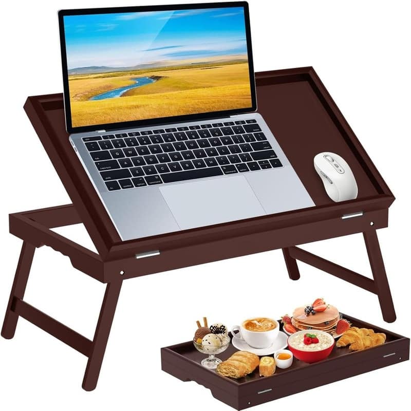 Bed Tray Table with Folding Legs