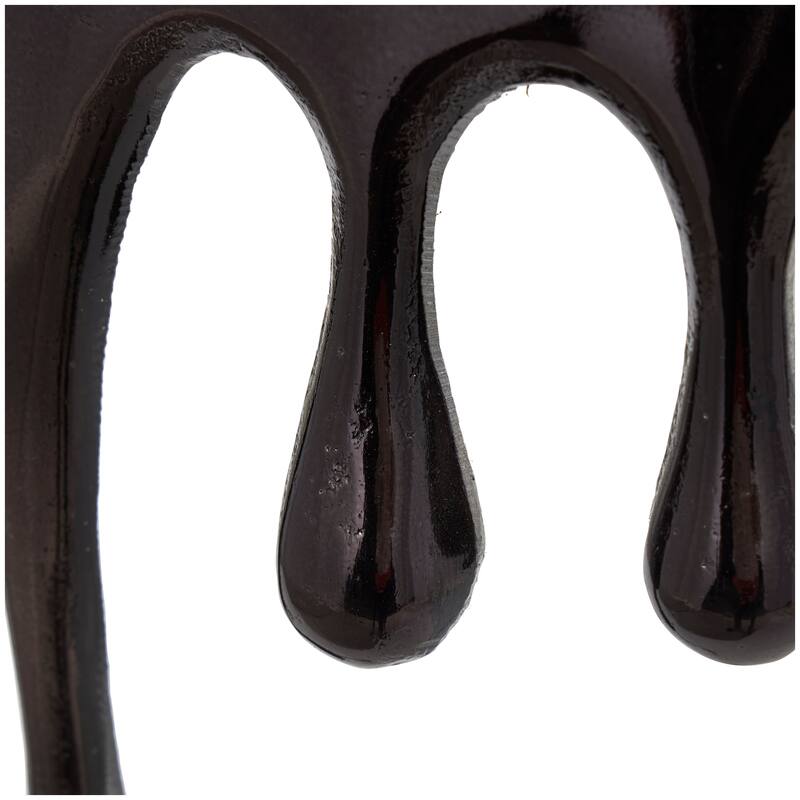 Aluminum Metal Accent, Console, and Coffee Table Collection with Drip Melting Design and Smoke Shaded Glass Top Multiple Colors