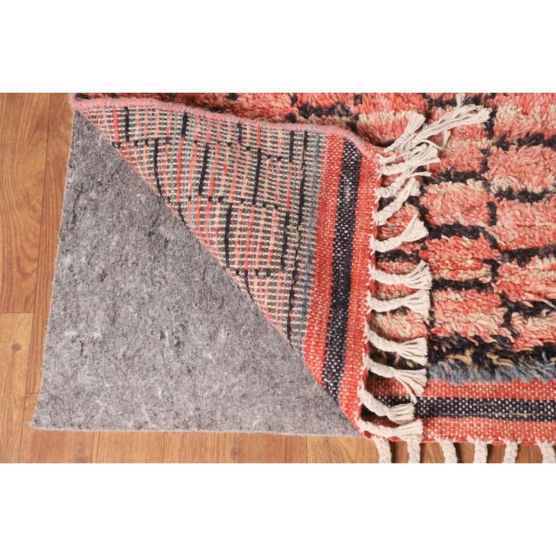 Geometric Coral Moroccan Large Oriental Area Rug Handmade Wool Carpet - 11'4" x 18'6"