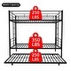 preview thumbnail 10 of 14, Black Twin over Twin Metal Bunk Bed Frame with Trundle and Ladder