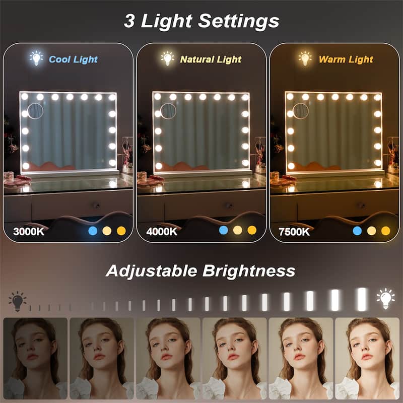 Vanity Mirror with Lights and Bluetooth Speaker