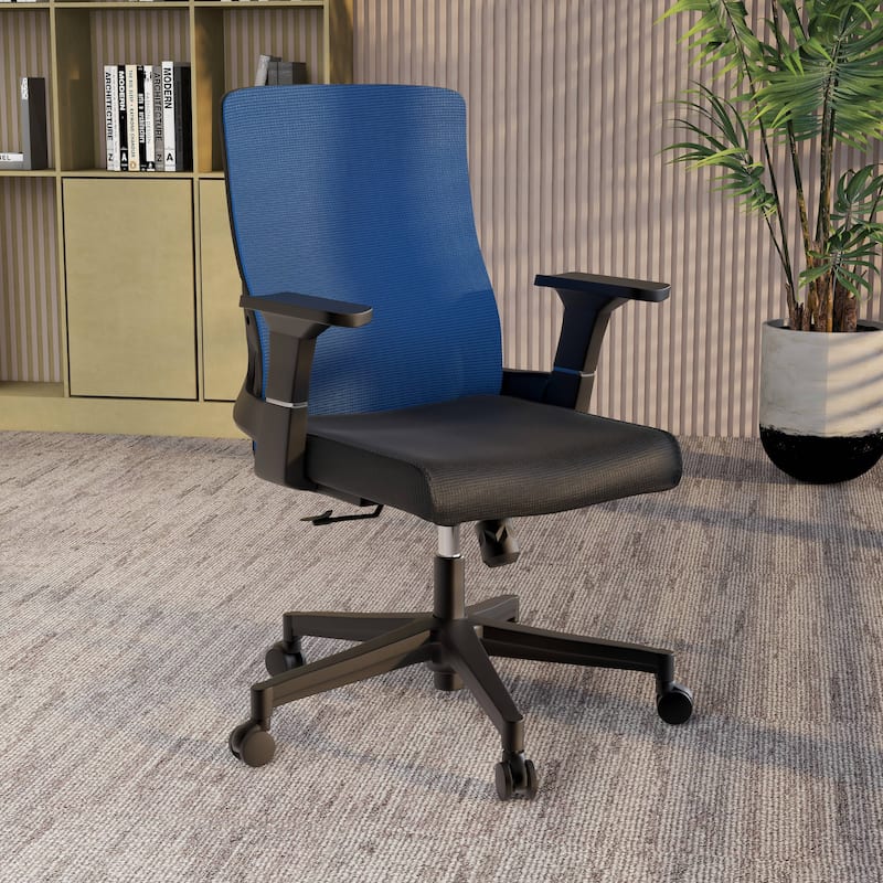 Brio Modern Ergonomic Office Desk Chair with Adjustable Height, Swivel, Breathable Fabric, Durable ABS Frame, Easy Assembly