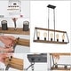 preview thumbnail 10 of 8, Modern Farmhouse 5-Light 30.5" Chandelier Faux Wood Rustic Kitchen Island Lights - L30.7 *W10.2" *H21.6"