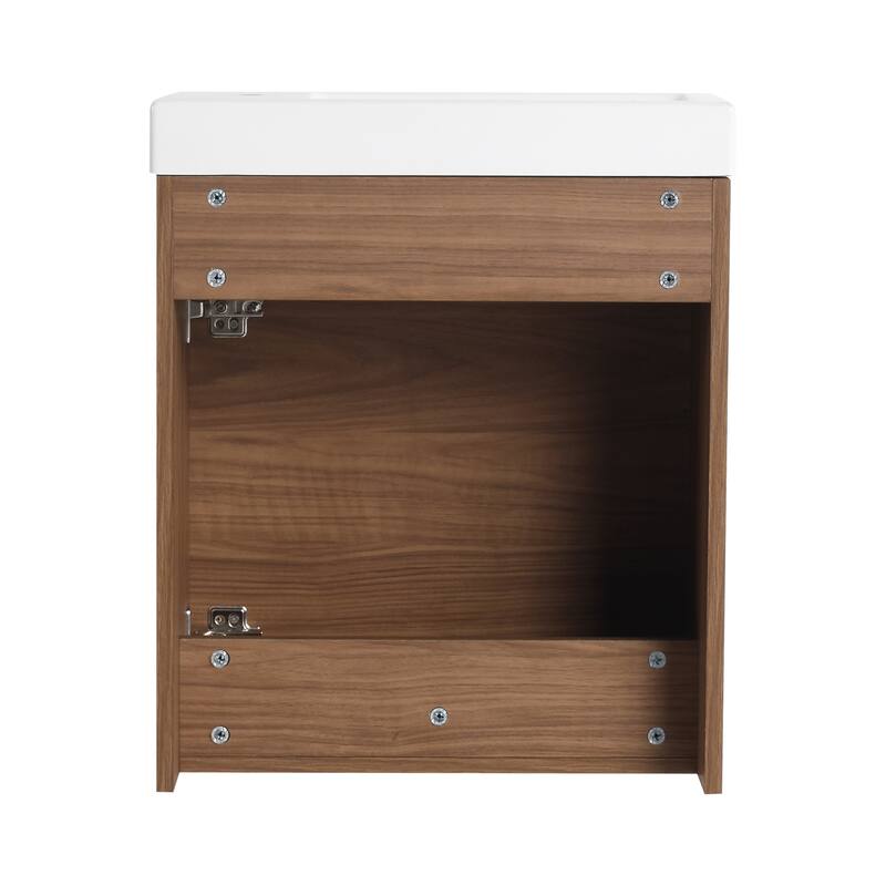 GDFStudio - Helsinki 18.5" Modern Wall-Mounted Bathroom Vanity Set with Resin Sink, Soft Closing Door & Antirust Hardware