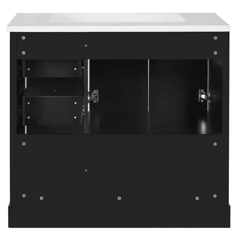 36 " Bathroom Vanity with Sink with 4 Drawers and Shelves