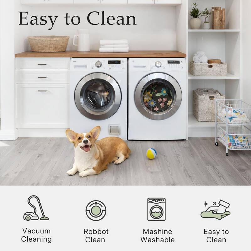 Mcow Quick-Dry Low-Pile Non-Slip Washable Indoor Outdoor Area Rug