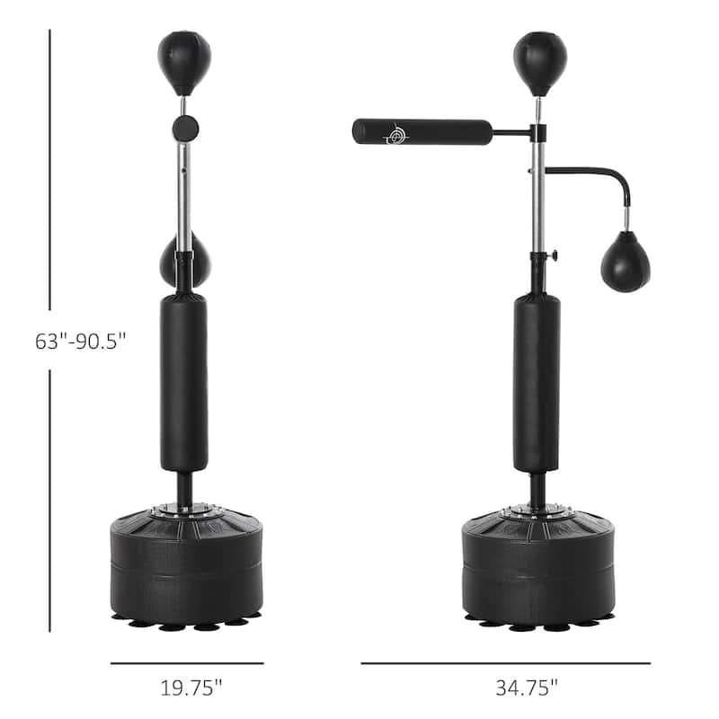HOMCOM Punching Bag with Stand Boxing Set Kickboxing Bag with 360° Reflex Bar Height Adjustable for Adult Youth, Home Office Gym