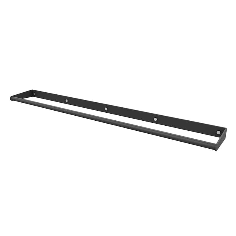 Power Systems Wall-Mounted Mat Rack - Yoga Mat Holder, Steel Frame, Holds 60 Mats, 50"x7"x2", Black - Medium
