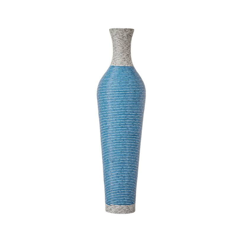 39-Inch Tall Standing Designer Floor Vase- Durable Artificial Rattan - Elegant Two-Ideal Decor Accent