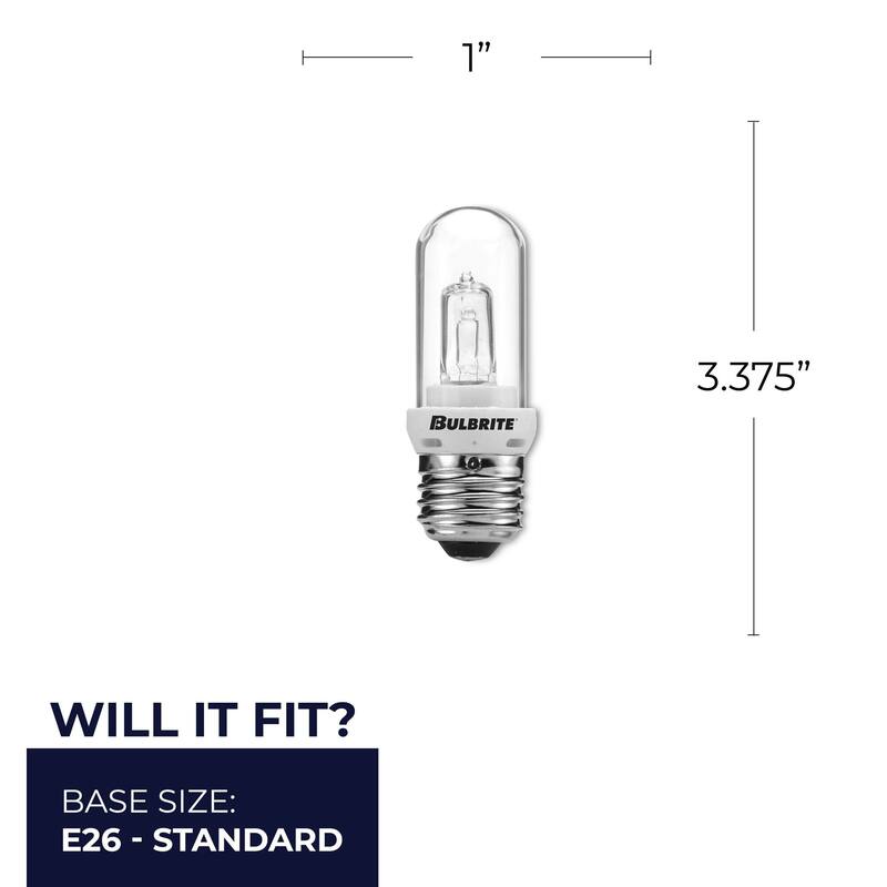 Bulbrite Pack of (5) Dimmable Clear T8 Medium (E26) Halogen Mini