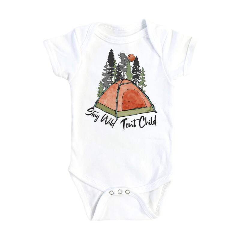 Wild Tent Child - Baby Boy Girl Clothes Infant Bodysuit Funny Cute Newborn - Natural - 0-3M