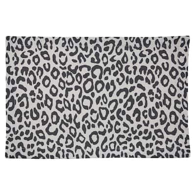 Split P Black Safari Leopard Print Placemat Set of 4 - 13" x 19"