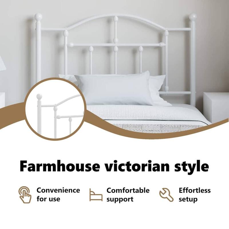 vidaXL 38.2 Inch Metal Headboard, Farmhouse Rustic Headboard Only