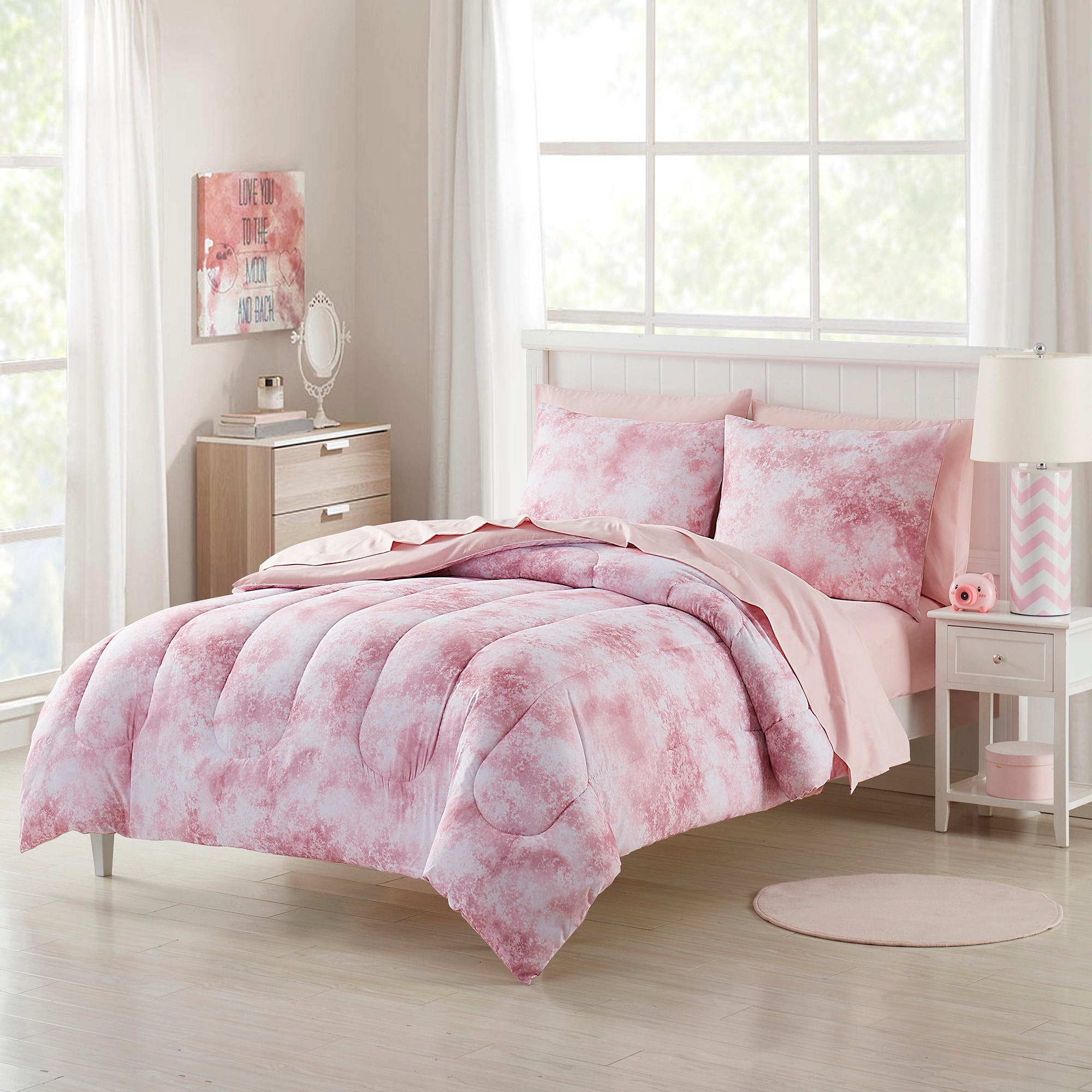 Kids Bedding Set Bed In A Bag For Boys And Girls Toddlers Printed Sheet Set And Comforter Twin Waterbury Marble