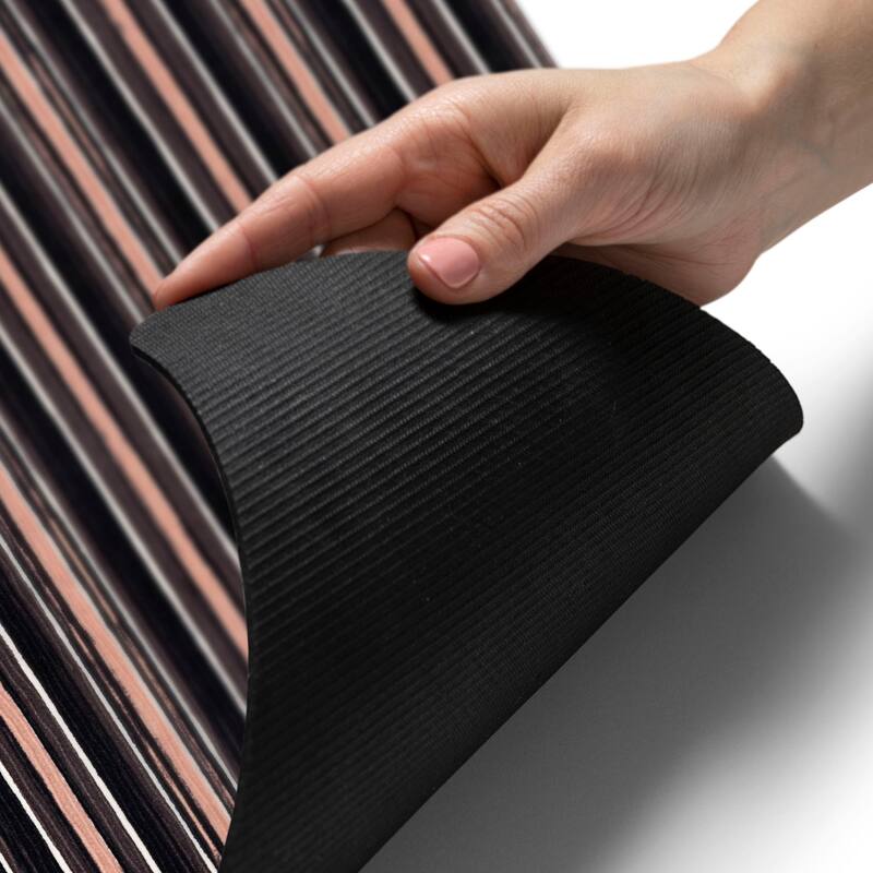 SoHome Smooth Step Striped Machine Washable Kitchen Mat, 24"x35"