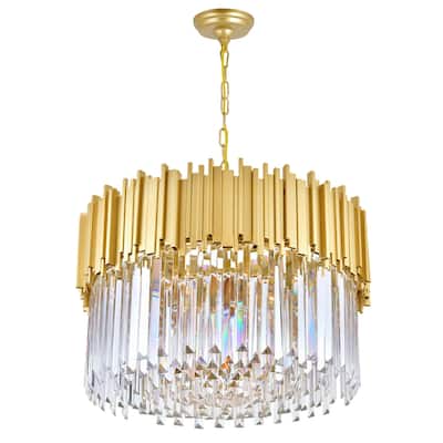 Deco 7 Light Down Chandelier With Medallion Gold Finish - Medallion Gold