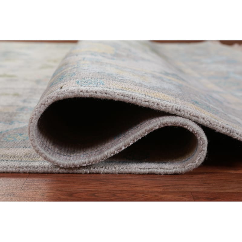 Hand Knotted Oriental 100% Wool Carpet Transitional All-Over Greys & Charcoal Oushak Area Rug - 10' 0'' X 8' 1''