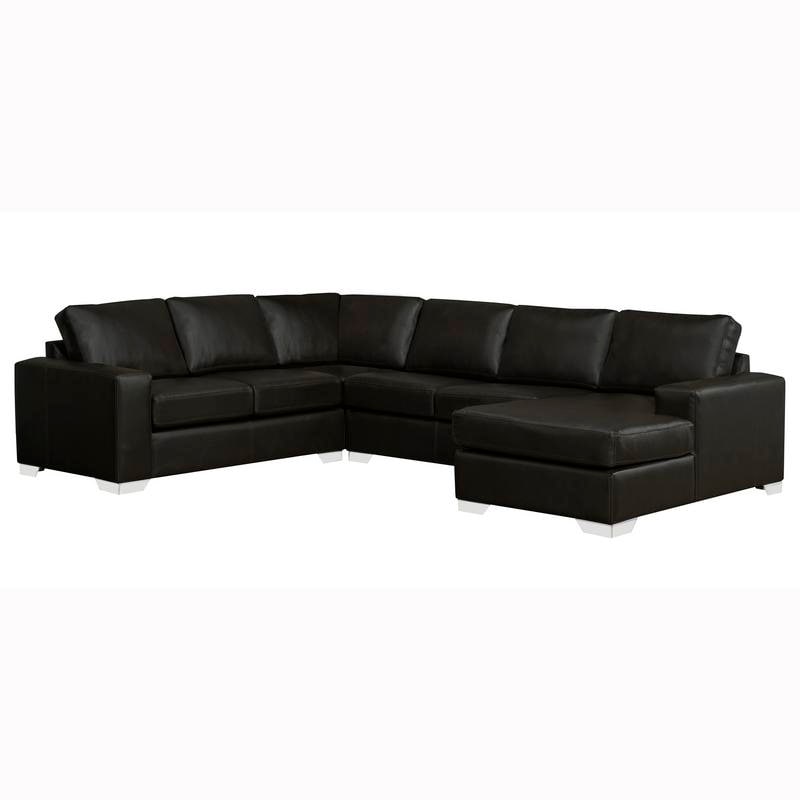 Mitchell modern premium top grain outlet italian leather sectional sofa