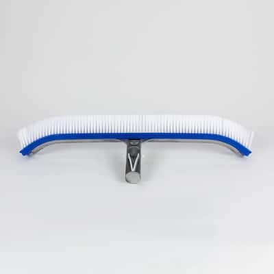 18" Curved Aluminum Residential Pool Bristle Cleaning Wall Brush