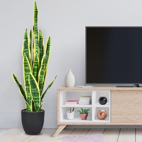 Artificial Potted Plant Perfect Faux Plants for Home Office Decoration - Green+Yellow