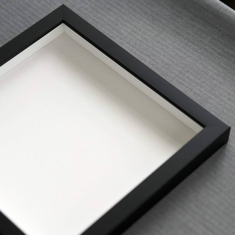 21x12 Shadow Box Frame Black | 1 inches Deep Real Wood Contemporary