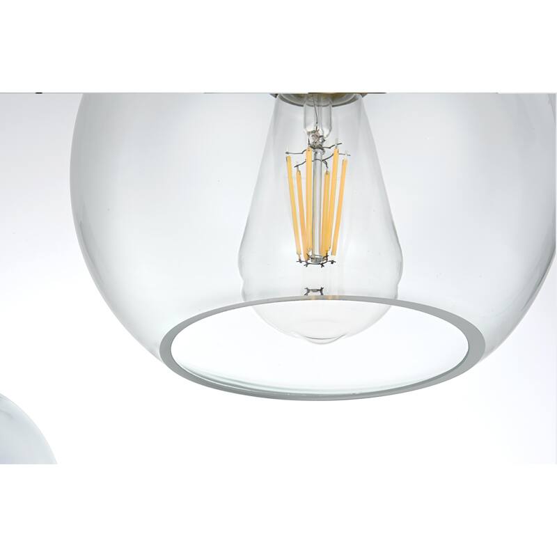 Elegant Lighting Baxter 7 Light 54" Linear Pendant with Clear Glass