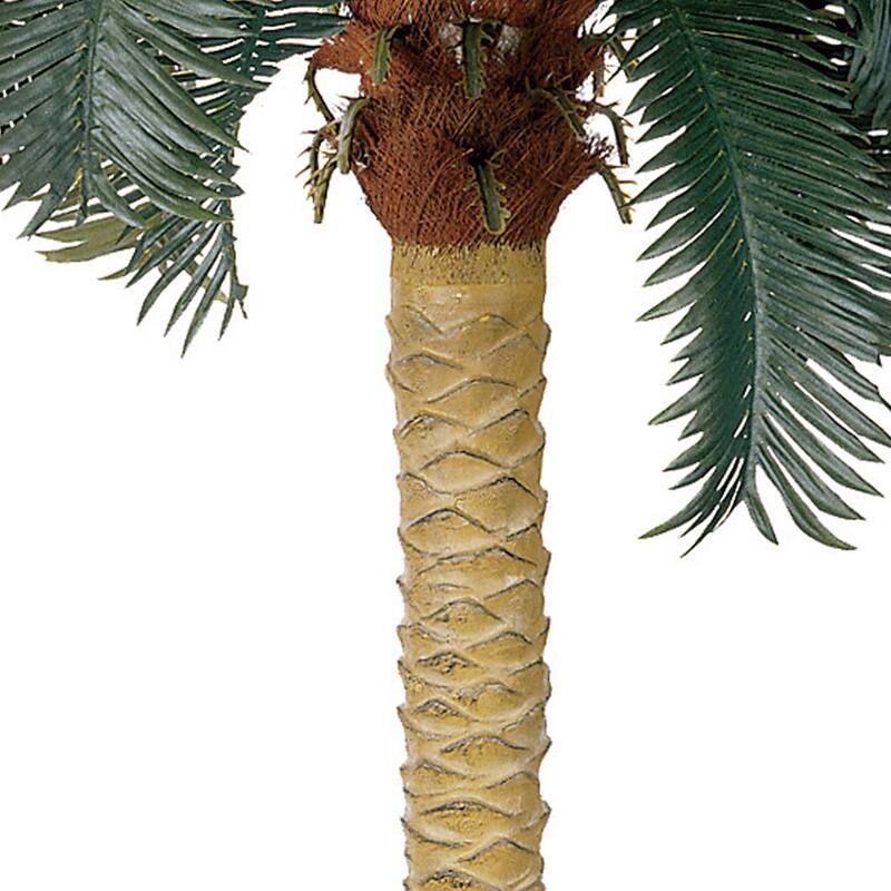 Sago Palm Tree 6Ft - Artificial Silk Tropical Plant with Decorative Pot - Home Office Decor - 6ft.