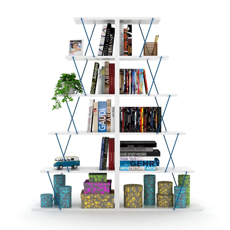 Modern 5 Tier Narrow Ladder Bookshelf