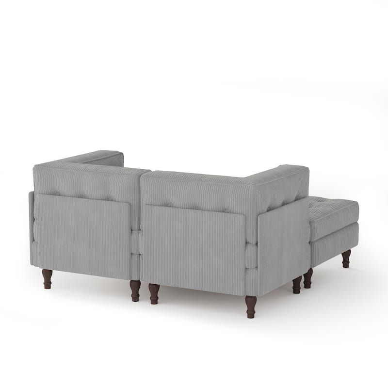 Oversized Sofa Corduroy Tufted Modular Sectional Set