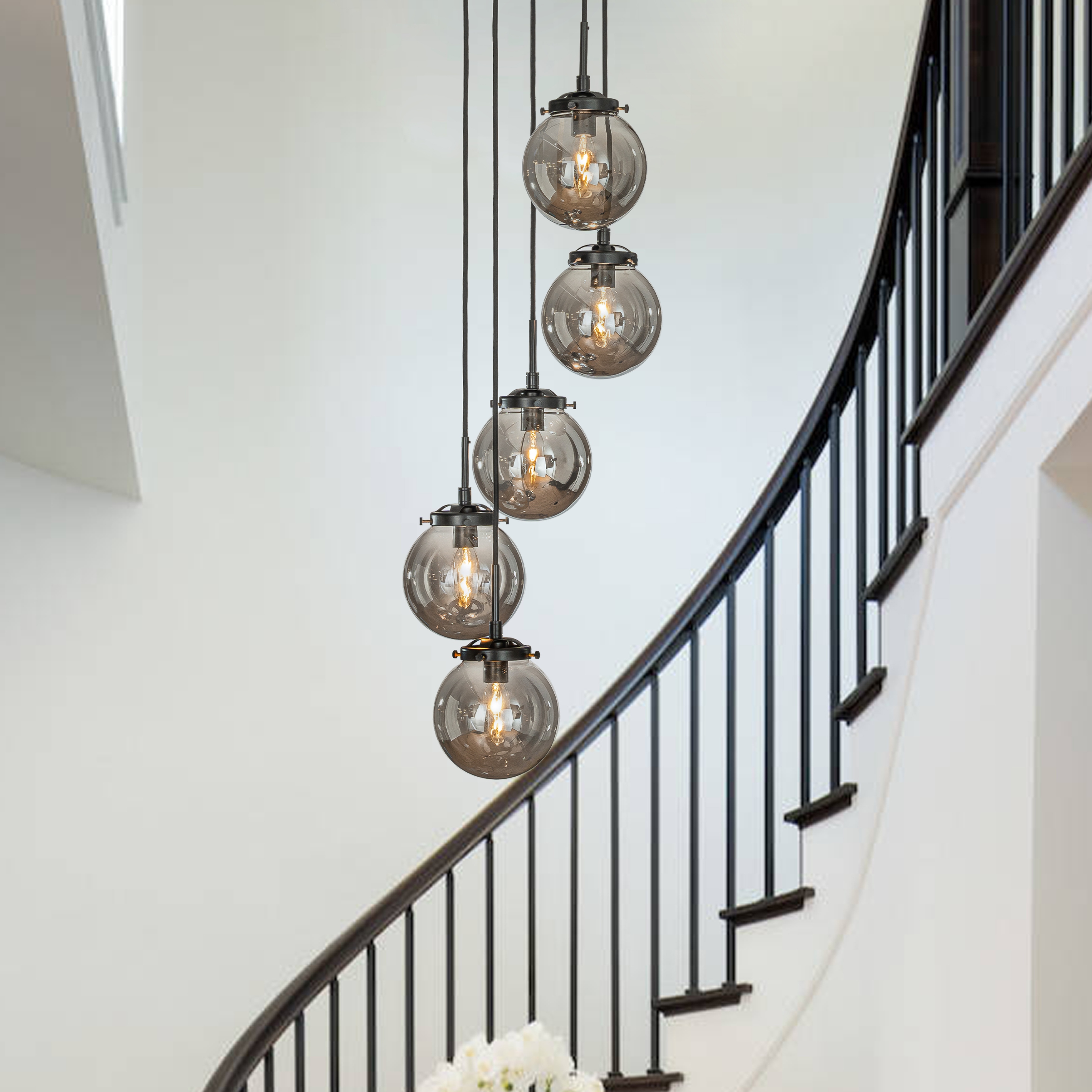 Long pendant lights for staircase discount