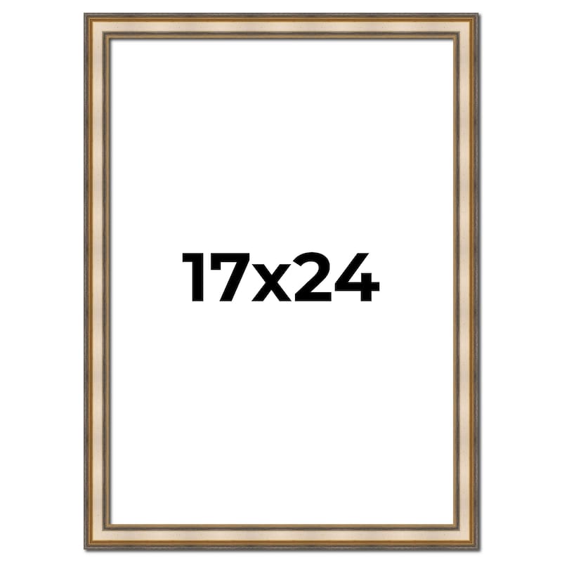 17x24 Frame Gold Solid Wood Shadow Box Width 1.5 Inches | Interior Frame Depth 2 3/8 Inches