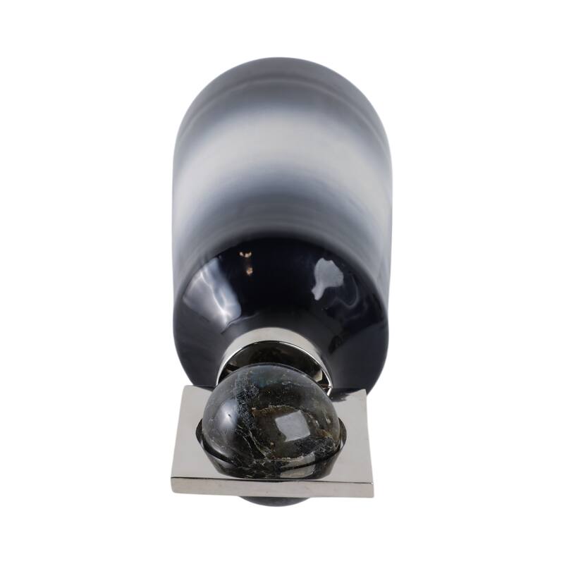 Glass Metal Decorative Vase with Contemporary Single Modern Accents